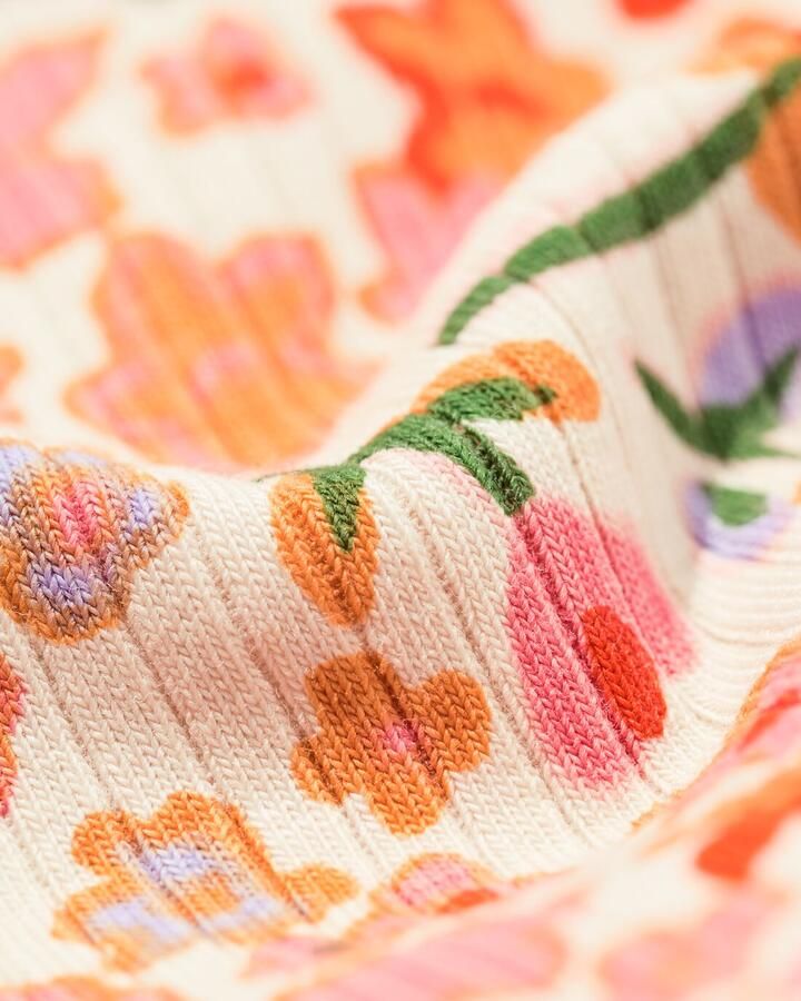 051 Kinderleggings Rib Bloemen 2 Stuks Lavendel (lavendel)