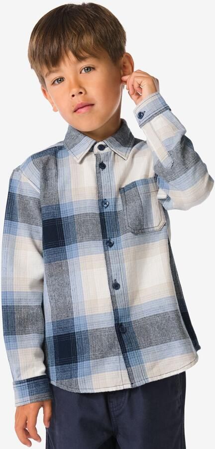 HEMA Kinderoverhemd Ruiten Blauw (blauw) - Foto 2
