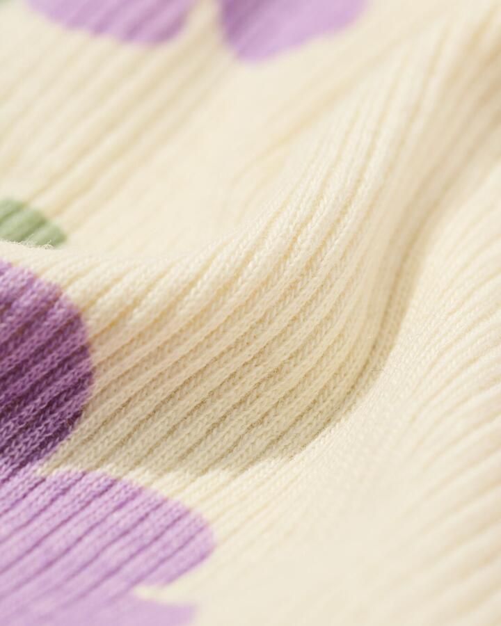 HEMA Kinderpyjama Rib Bloemen Gebroken Wit (gebroken wit)