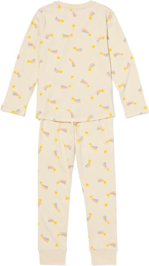 HEMA Kinderpyjama Rib Sterren Gebroken Wit (gebroken wit)