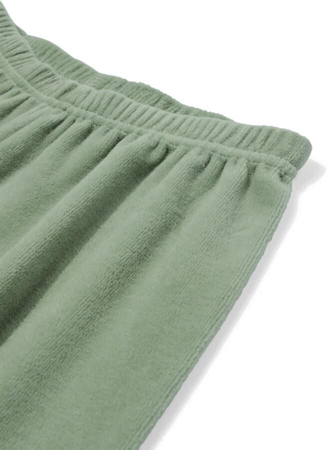 HEMA Kinderpyjama Velours Strepen Groen (groen)