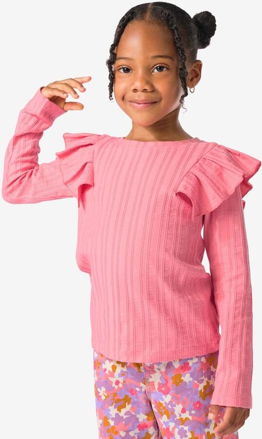 HEMA Kindershirt Structuur Roze (roze) - Foto 2