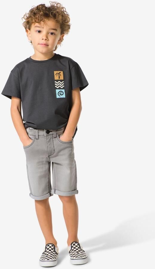 HEMA Kindershort Jogdenim Grijs (grijs) - Foto 2