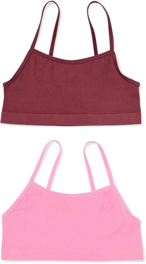 HEMA Kindertops Naadloos Rib 2 Stuks Bruin (bruin) - Foto 2