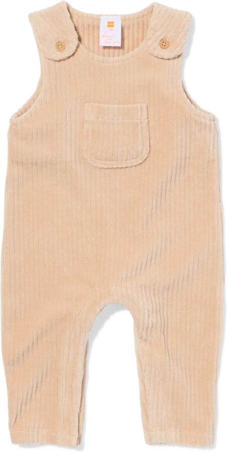 HEMA Newborn Jumpsuit Rib Velours Lichtbruin (lichtbruin) - Foto 2