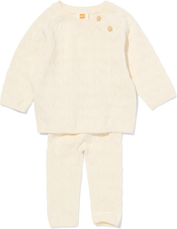 HEMA Newborn Kledingset Kabel Ecru (ecru) - Foto 2
