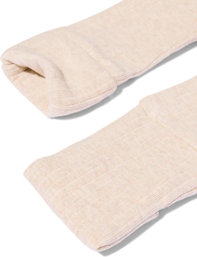 HEMA Newborn Meegroei Legging Bamboe Rib Zand (zand)