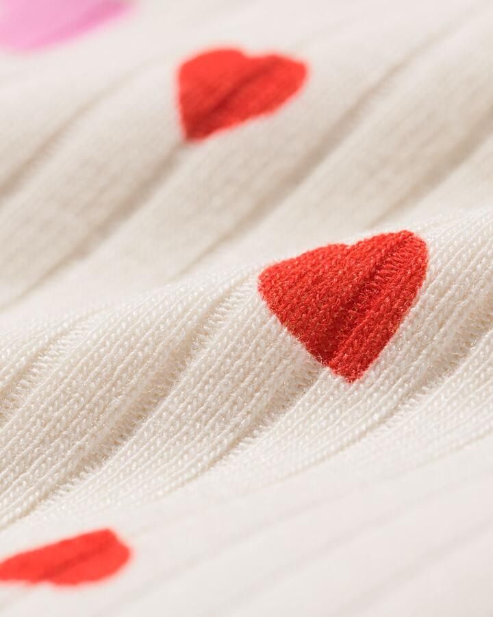 HEMA Newborn Meegroei Overslagromper LENZING™ ECOVERO™ Rib Hartjes Ecru (ecru)