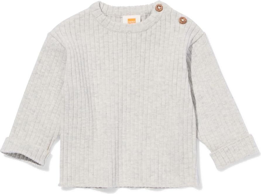 HEMA Newborn Shirt Rib Grijsmelange (grijsmelange) - Foto 3