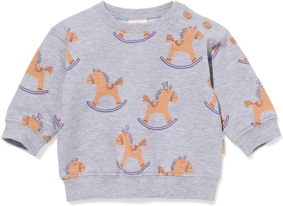 HEMA Newborn Sweater Paard Grijsmelange (grijsmelange) - Foto 3