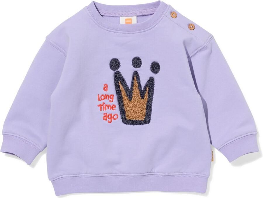 HEMA Newborn Sweater Rib Kroontje Paars (paars) - Foto 2