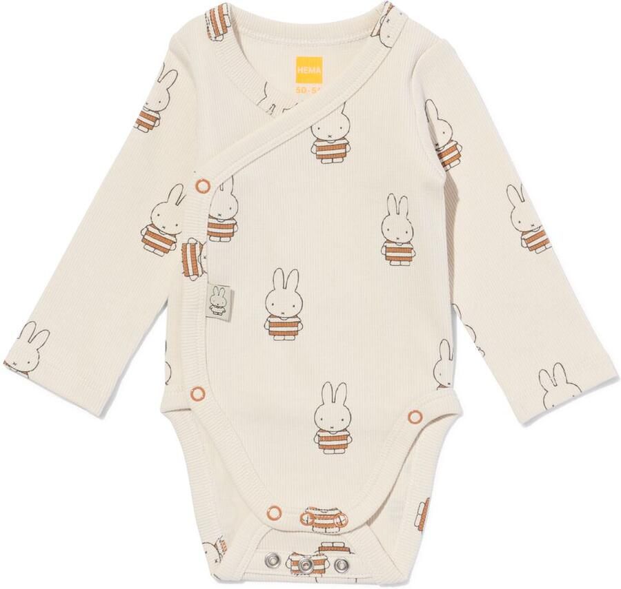 HEMA Nijntje Meegroei Overslagromper Rib Met Stretch Ecru (ecru) - Foto 2