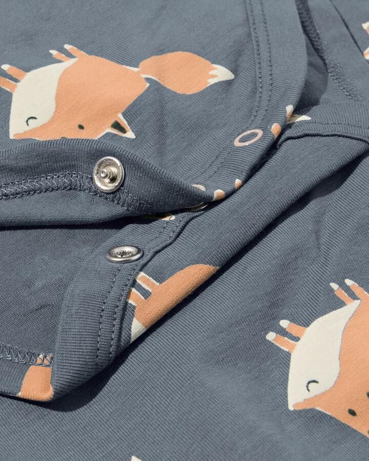 HEMA Romper Biologisch Katoen Met Stretch Vossen Antraciet (antraciet) - Foto 1