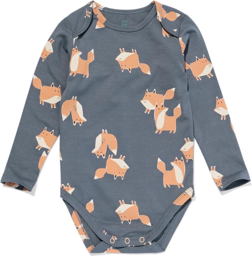 HEMA Romper Biologisch Katoen Met Stretch Vossen Antraciet (antraciet) - Foto 2