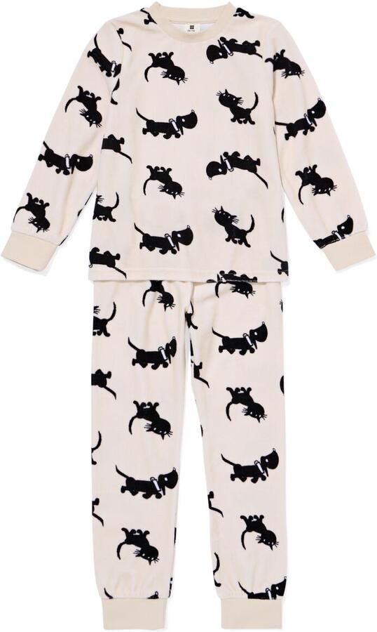 HEMA Takkie Kinderpyjama Velours Gebroken Wit (gebroken wit) - Foto 2