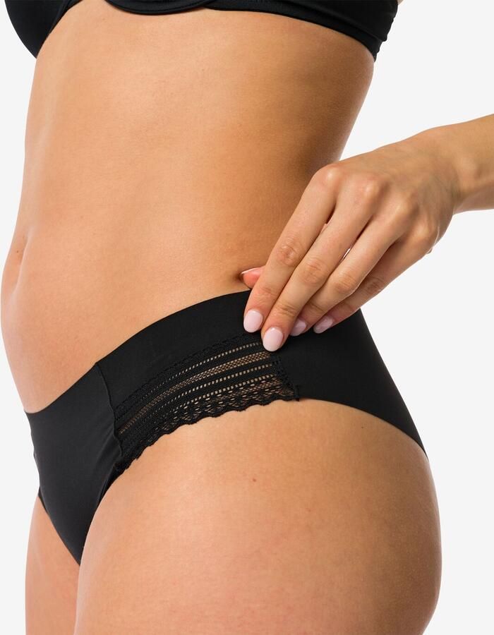 HEMA Dames Brazilian Micro Met Kanten Inzet Zwart (zwart) - Foto 3