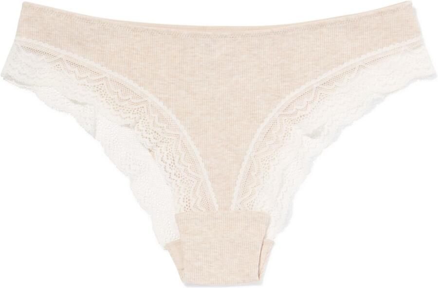 HEMA Dames Brazilian Rib Met Kant Naturel (naturel)