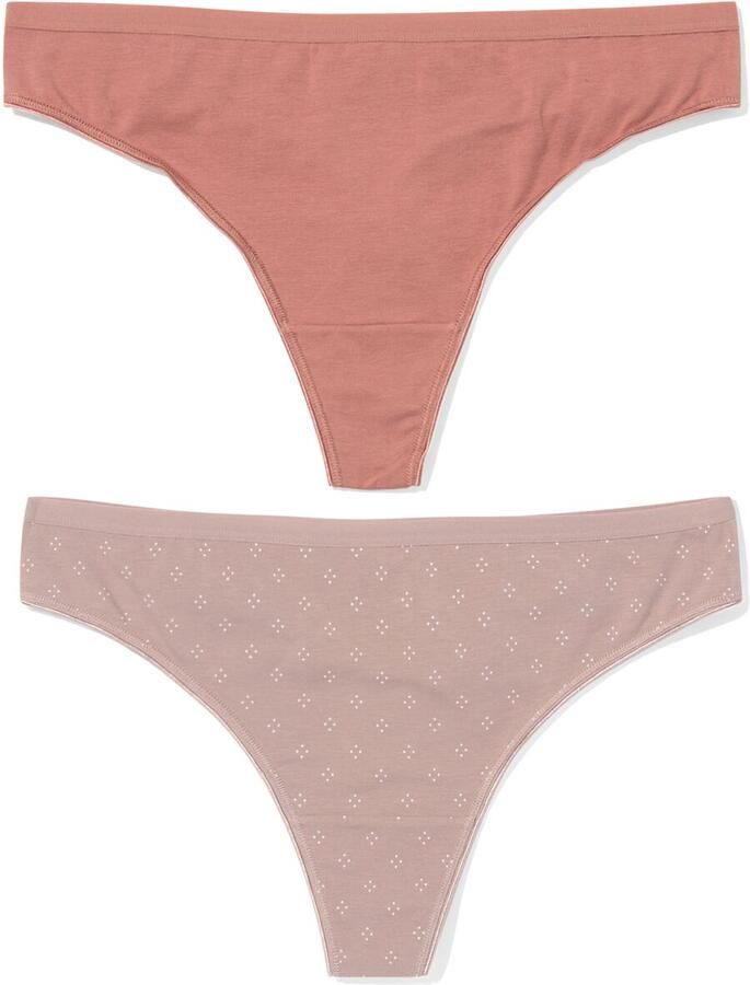 HEMA Damesstring Katoen 2 Stuks Lichtbruin (lichtbruin)