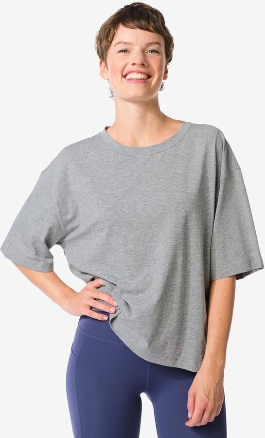 HEMA Dames T-shirt Oversized Donkergrijs (donkergrijs) - Foto 2