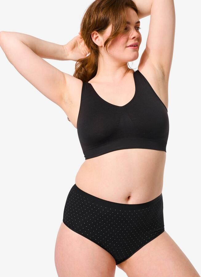 HEMA Dames Tailleslip Katoen 2 Stuks Zwart wit (zwart wit)