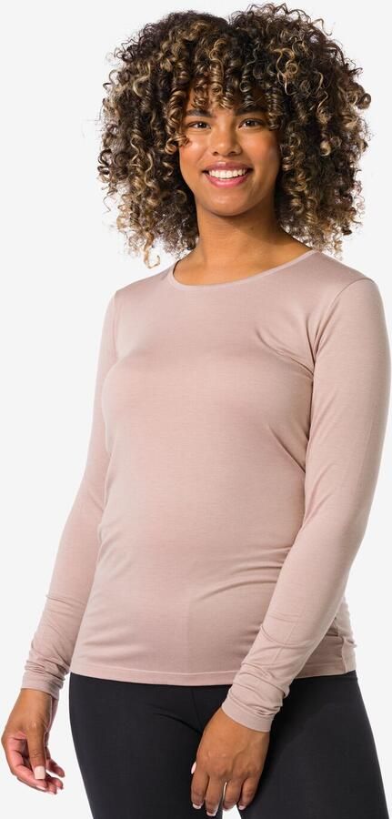 HEMA Dames Temptech T-shirt Lange Mouw Beige (beige) - Foto 2