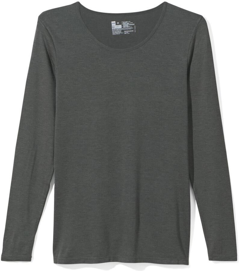 HEMA Dames Temptech T-shirt Lange Mouw Grijsmelange (grijsmelange)