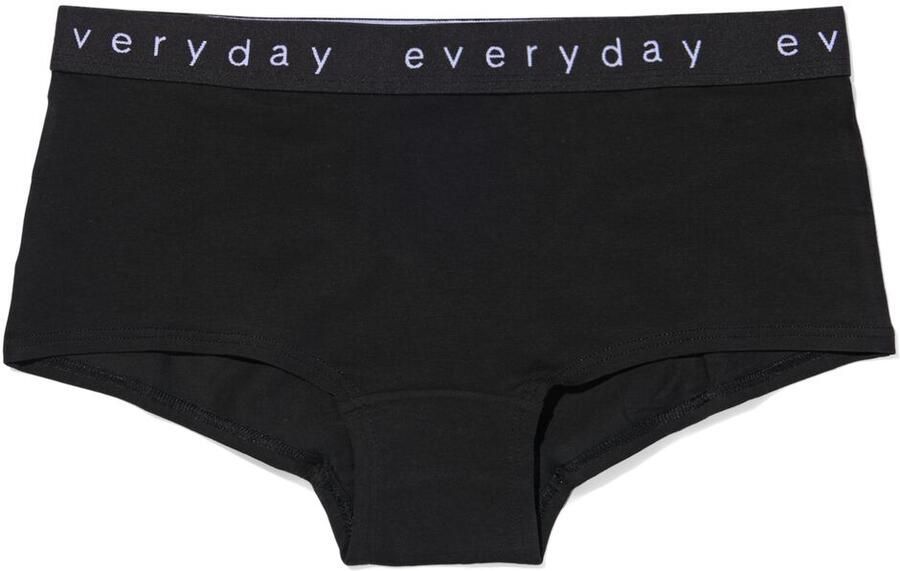 HEMA Damesboxer Katoen Everyday Tailleband Zwart (zwart)