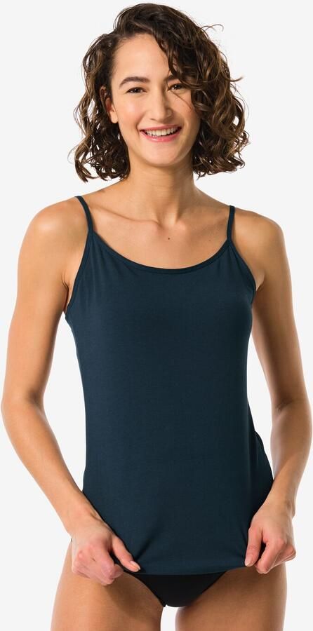 HEMA Dameshemd Katoen Spaghettibandjes Donkerblauw (donkerblauw) - Foto 2