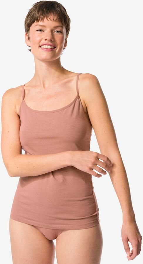 HEMA Dameshemd Katoen Spaghettibandjes Lichtbruin (lichtbruin) - Foto 3