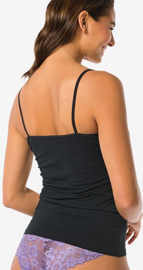 HEMA Dameshemd Katoen Spaghettibandjes Zwart (zwart)