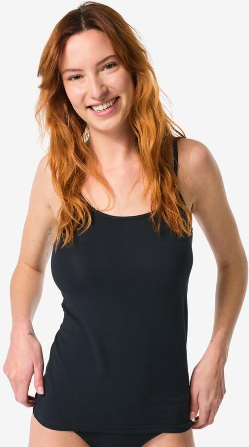 HEMA Dameshemd Spaghettibandjes Perfect Comfort Katoen Zwart (zwart)