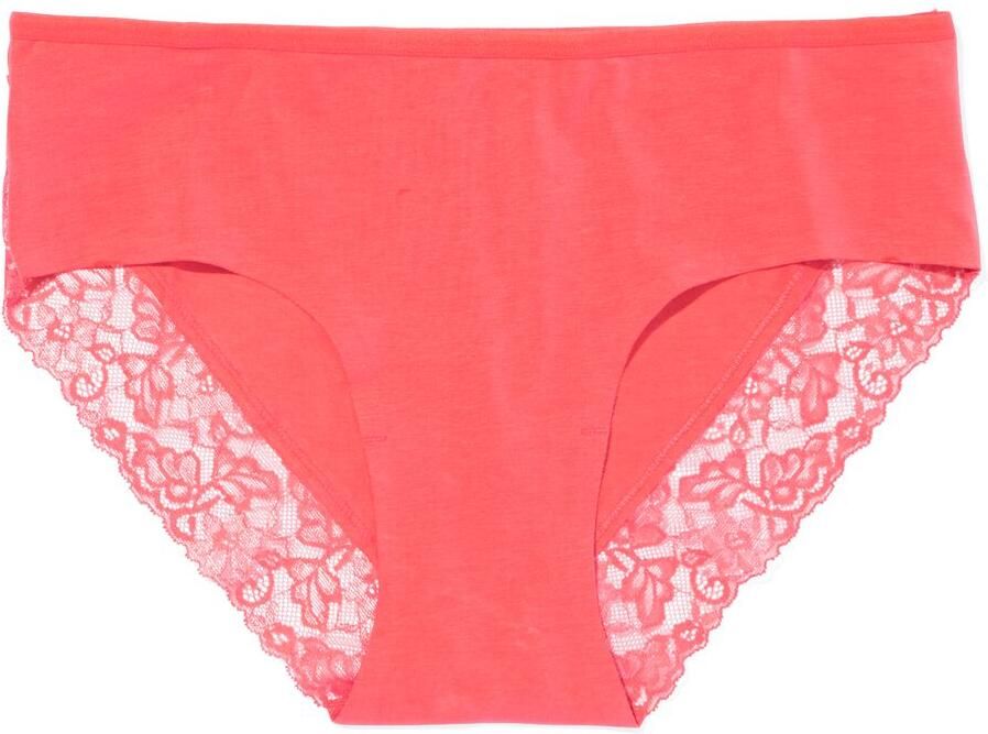 140 Dameshipster Katoen Met Kant Koraalroze (koraalroze)