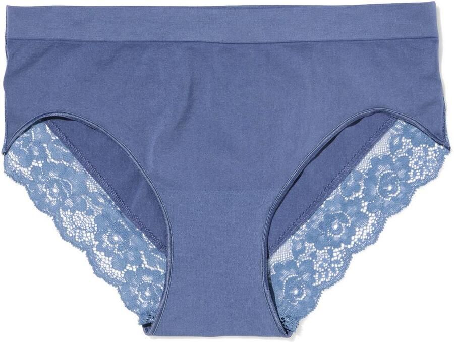 HEMA Dameshipster Naadloos Micro Met Kant Blauw (blauw) - Foto 2