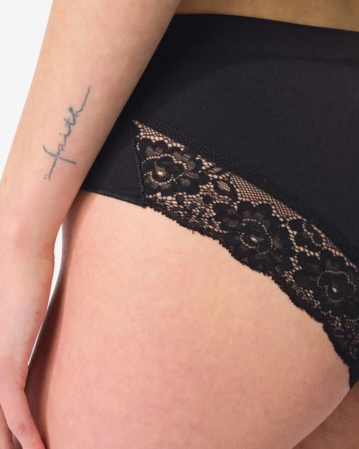 HEMA Dameshipster Naadloos Micro Met Kant Zwart (zwart) - Foto 2