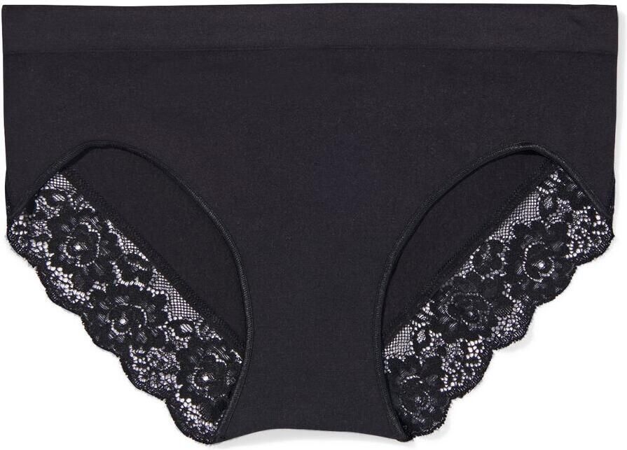 HEMA Dameshipster Naadloos Micro Met Kant Zwart (zwart)