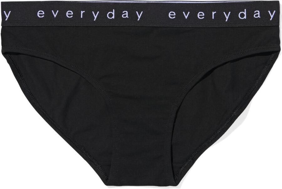 HEMA Damesslip Katoen Everyday Tailleband Zwart (zwart)