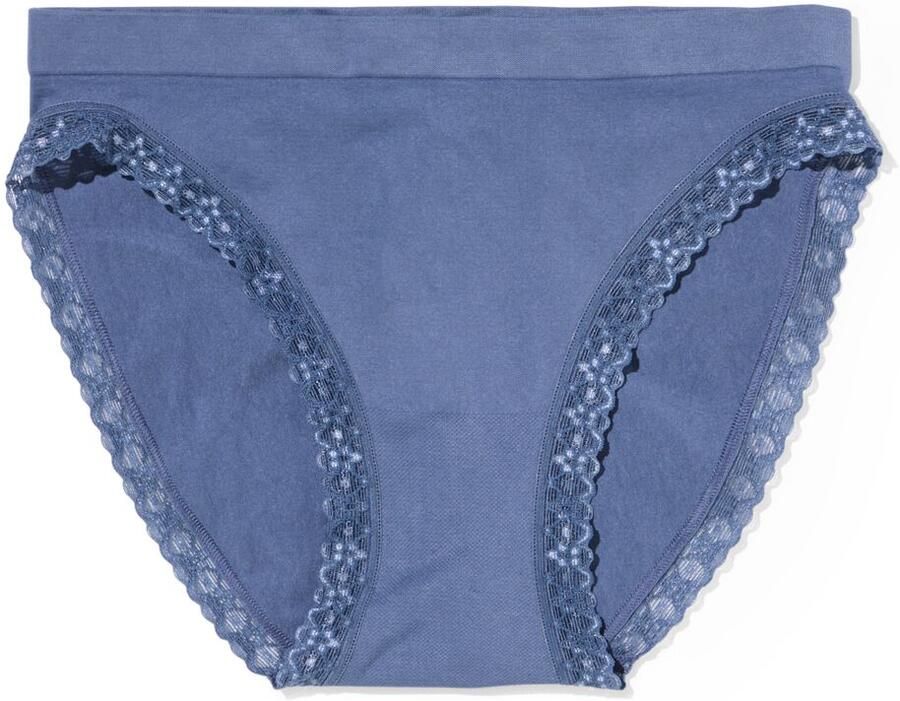 HEMA Damesslip Naadloos Micro Met Kant Blauw (blauw) - Foto 2
