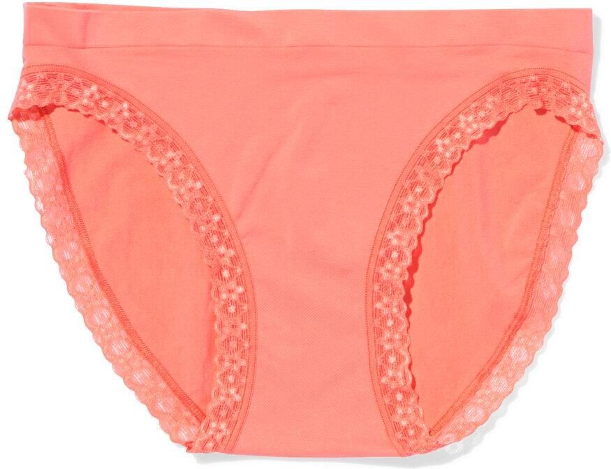 140 Damesslip Naadloos Micro Met Kant Koraalroze (koraalroze)