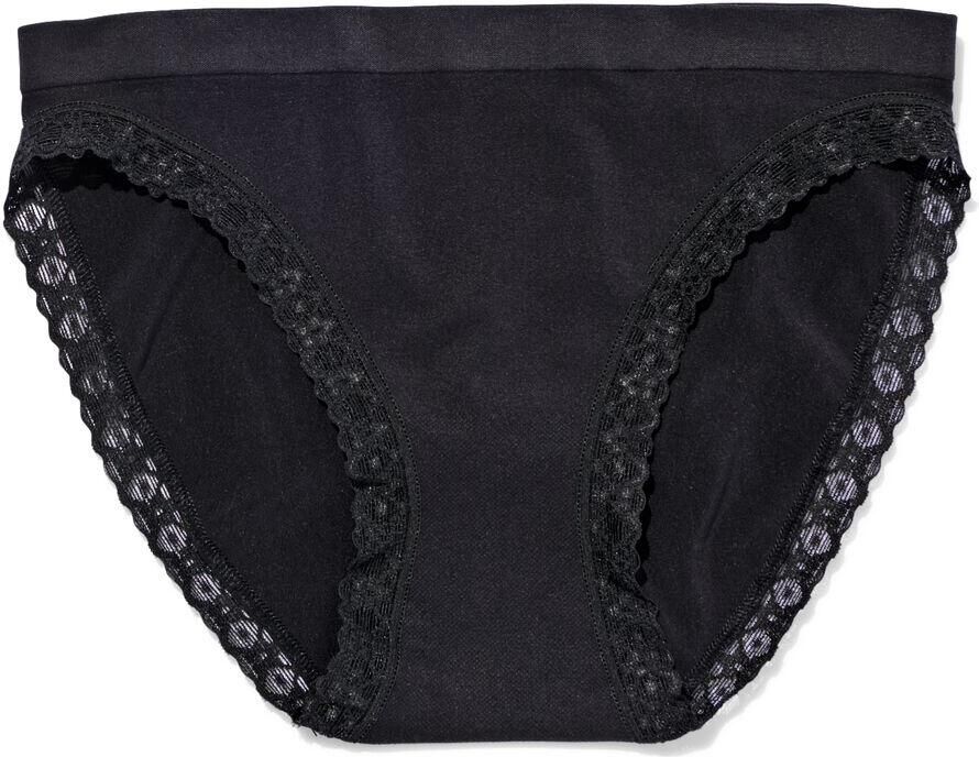 HEMA Damesslip Naadloos Micro Met Kant Zwart (zwart)