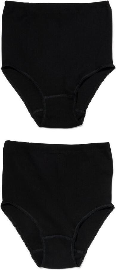 HEMA Damesslips Katoen 2 Stuks Zwart (zwart)
