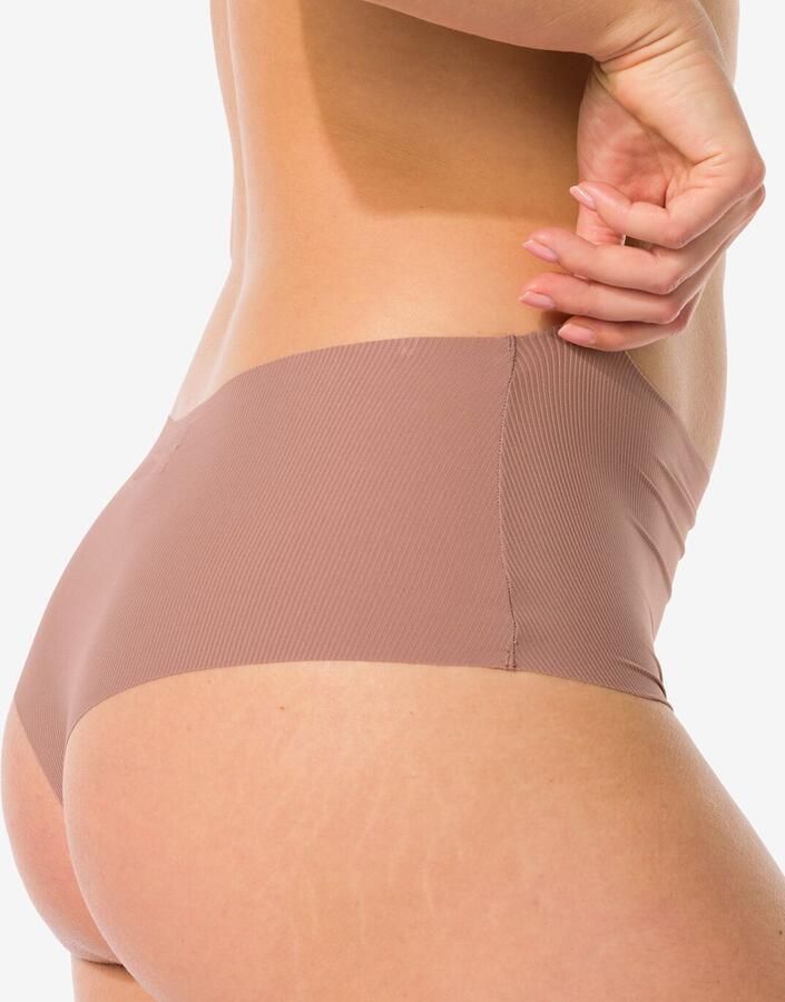 HEMA Damesstring Hoge Taille Micro Rib Ultimate Comfort Lichtbruin (lichtbruin) - Foto 2