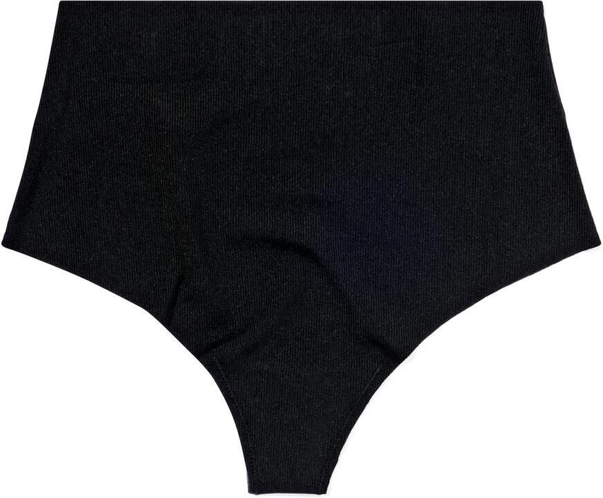 HEMA Damesstring Hoge Taille Micro Rib Ultimate Comfort Zwart (zwart)