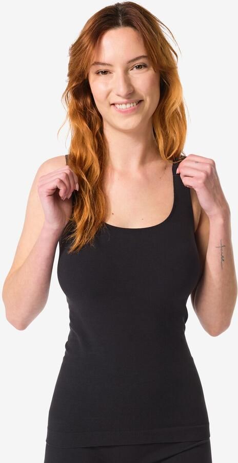HEMA Licht Corrigerend Hemd Naadloos Katoen Zwart (zwart) - Foto 2