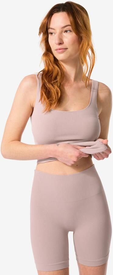 HEMA Licht Corrigerende Biker Hoge Taille Naadloos Katoen Beige (beige) - Foto 4