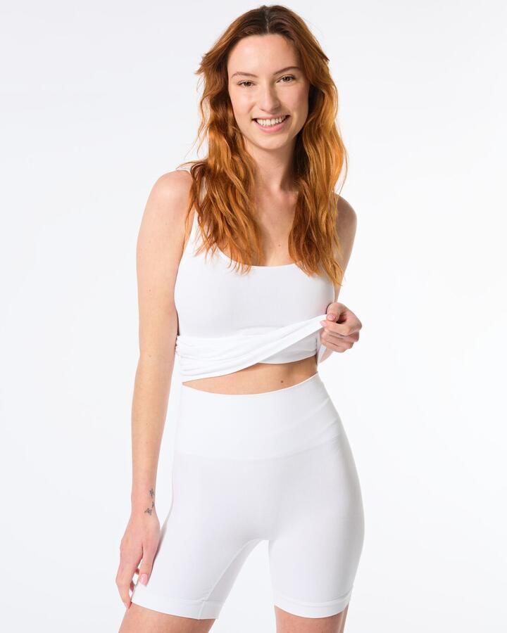 HEMA Licht Corrigerende Biker Hoge Taille Naadloos Katoen Wit (wit) - Foto 4