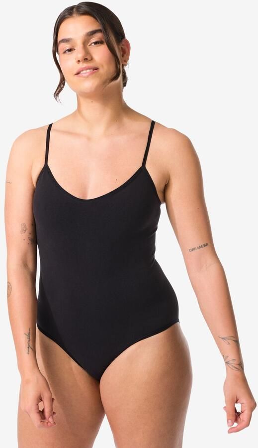 HEMA Licht Corrigerende Damesbody Naadloos Katoen Zwart (zwart) - Foto 2