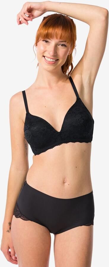 140 Medium Corrigerende Slip Hoge Taille Met Kant Zwart (zwart) - Foto 2