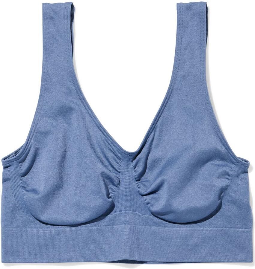 HEMA Naadloze Top Zonder Beugel Middenblauw (middenblauw)
