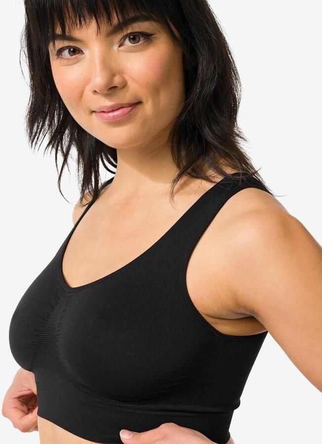 HEMA Naadloze Top Zonder Beugel Zwart (zwart) - Foto 2