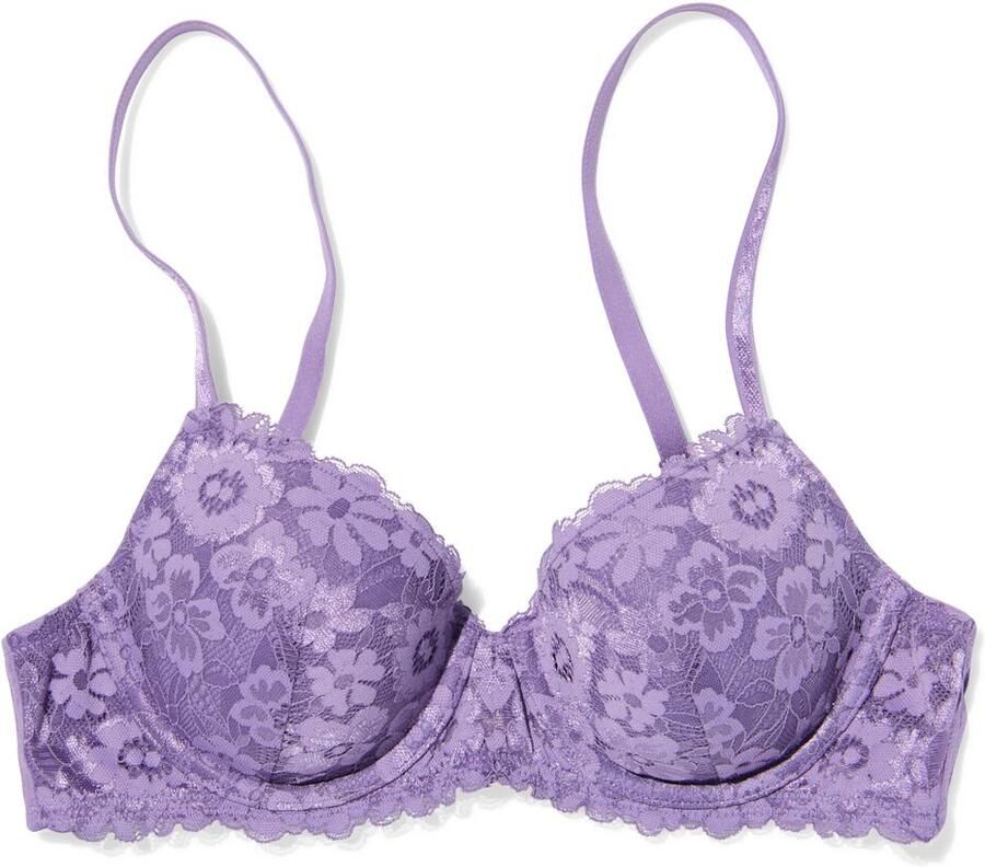 HEMA Voorgevormde Bh Met Kant Met Beugel Recycled Micro Lichtpaars (lichtpaars) - Foto 2